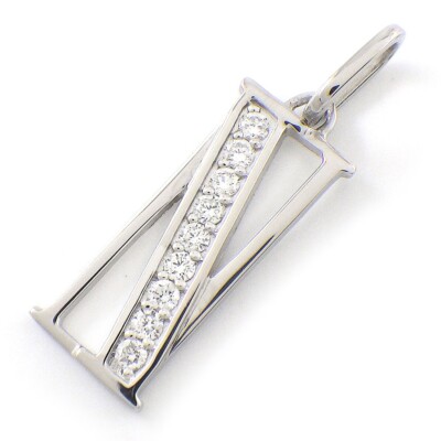 Edler Schmuck Anhänger Top Alphabet Motiv Initiale N Diamant PT900 Platin
