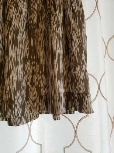 Banana Republic Size 6 Flare Skirt White Green Abstract Stretch Waist Cotton - Picture 4 of 6