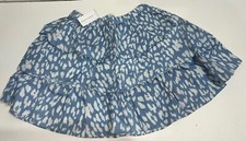NWT! ROCKETS OF AWESOME SPOTS CHAMBRAY TIERED SKIRT $37 BLUE WHITE Size 10