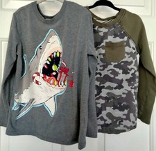 Lot of 2 Boy's Long Sleeve Tops -TOMMY BAHAMA 4  Cat Jack 4/5 cotton blend