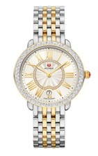 Michele Serein Mid Diamond Dial  Bezel Gold Two-Tone Ladies watch MWW21B000138