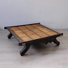 Tavolo etnico antico  Carretto Indiano tavolino da salotto basso orientale