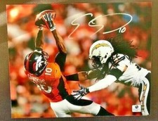 EMMANUEL SANDERS AUTO signed DENVER BRONCOS 8X10 photo w/COA GAI