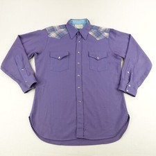 Vintage Pendleton Shirt Men Large High Grade Western Pearl Snap Wool Flannel 