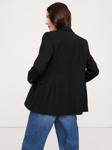 Blazer BANANA REPUBLIC slim lana italiana nuovo con etichetta - taglia 6 nero #444943 - Foto 2 di 8