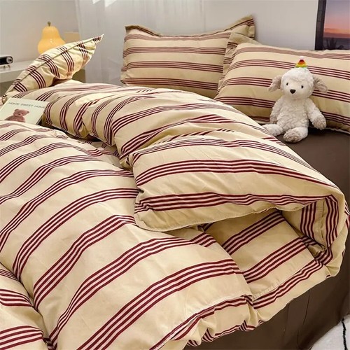 Green Grid Duvet Cover Set Ins Soft Bed Sheet Pillowcases No Filler Bedding Set - Picture 39 of 41
