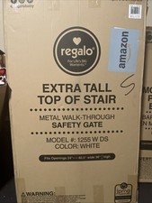 Extra Tall Top Of Stair -Metal Walk Through Baby Safety Gate Model 1255 W DS
