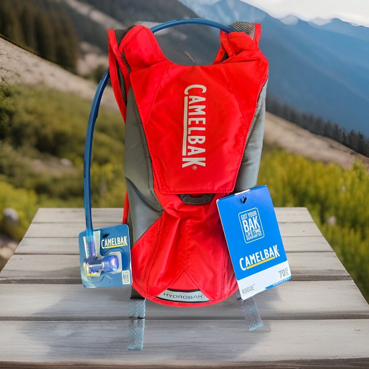 Camelbak Rogue 70oz. Hydration Backpack 2 Liter Red MTB Bike NEW