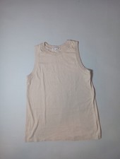 Zara Brown Beige High Neck Ribbed Tank Top Relaxed Summer Fit