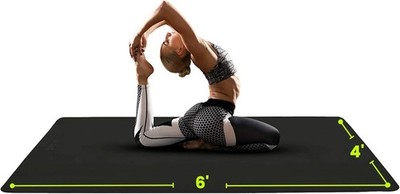 Gogokiwi Large Yoga Mat (6'x4')   1/4'' & 1/2'' Thick Exercise Mats for Home