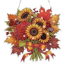 Halloween Diamond Art Hanging Kits for Adults, Fall Halloween, Autumn, Flowers