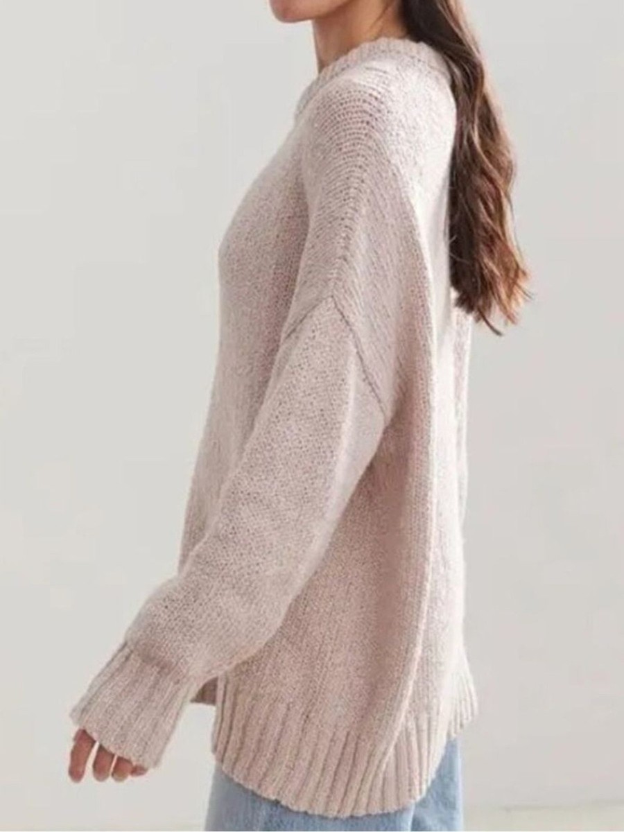 Jenni Kayne XXS Foster Cotton Sweater Pink Blush View 4