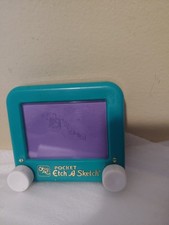 Pocket Etch-A-Sketch. used. by ohio art. Teale colored frame