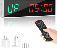 Large Digital Gym Timer Remote Control Gym Clock Wall with 9 Custom Modes Coun