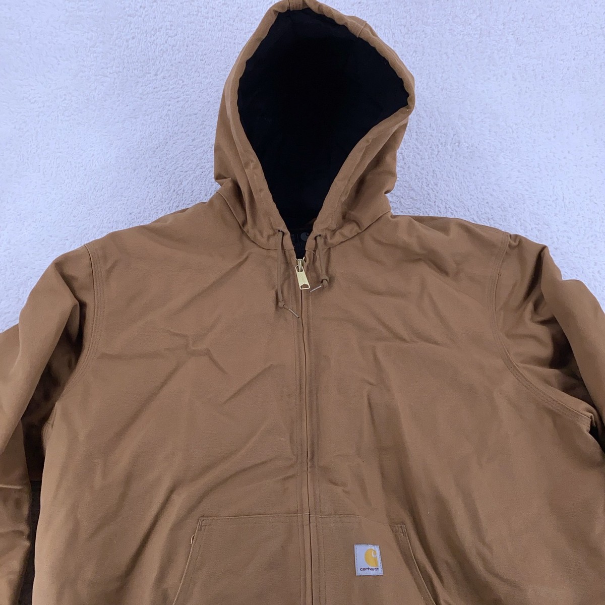 Carhartt J140 Active Jacket Mens 2XL Tall Brown Flannel Lined Duck