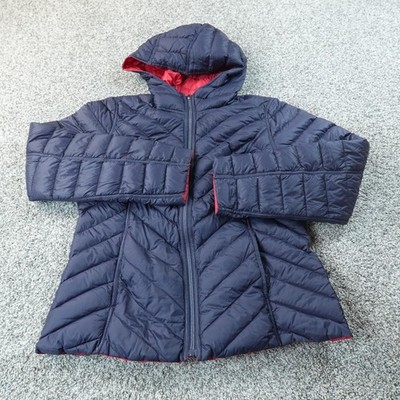 Nautica Jacket Womens L Blue Red Reversible Quilted Down  display picture 3
