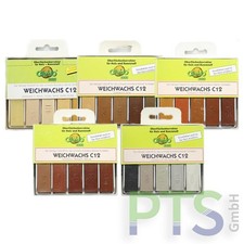 CleHo Weichwachs C12 - 5er Pack | Reparatur | Wachs | Holz | M&ouml;bel | Div. Farben