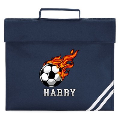 Personalisierte Kinder Fußball Flamme Büchertasche Schulanfang Geschenk für Footy Fans
