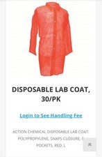 Action Chemical Disposable Lab Coats Red 13V885 M1710R-L Case Of 30