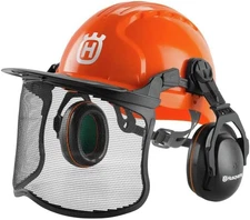 Husqvarna 592752601 Chainsaw Helmet with Metal Mesh Face Shield, Adjustable Ear 