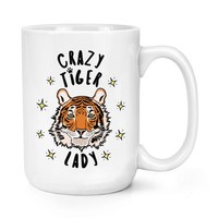 VerrüCkte Tiger Damen Stars 426Ml Groß Becher Tasse - Lustig Tiere Big