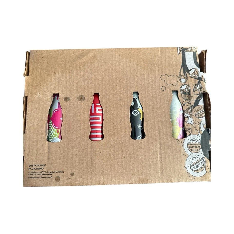 Coca-Cola 2008 Пекин Олимпийских игр РЕДКАЯ WE8 алюминиевая бутылка кока-колы полный комплект с компакт-диском - Изображение 2 из 4