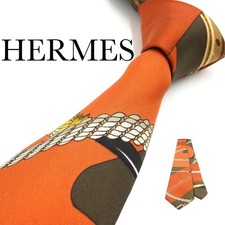 Hermes Fassonnette H Pattern Necktie Scarf Horse Design Unused