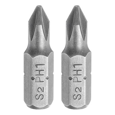 2pcs Phillips PH1 1/4\''1\'' Tip for S2 Screwdriver