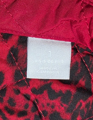 Chico's Womens Red Quilted Snap Shut Jacket Size 8 / 10 - Picture 5 of 17
