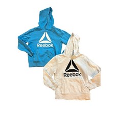 Reebok Boys Size 8 Hoodie Lot Blue  White Logo Pullover Sweatshirts GUC