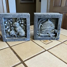 HEAVY RESIN 5" KEY SAFE HANG ON WALL 2 STYLES BUNNY, BEEHIVE - YOU CHOOSE ITEM