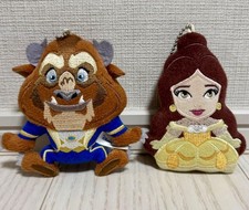 Disneyland Beauty and the Beast Plush Key Chain Set Princess Bell Tokyo Japan