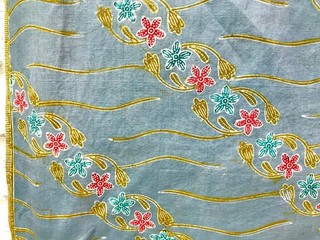 Vintage Sarong (Kain Panjang) Hand Stamped Batik Cloth Java Indonesia C. 1970s