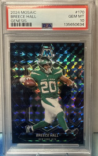 Panini 2024 Mosaic Breece Hall Genesis #170 PSA 10 New York Jets Case Hit Ssp