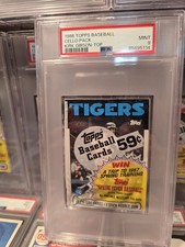 1986 Topps Baseball Cello Pack Kirk Gibson Top PSA 9 MINT Pop 1
