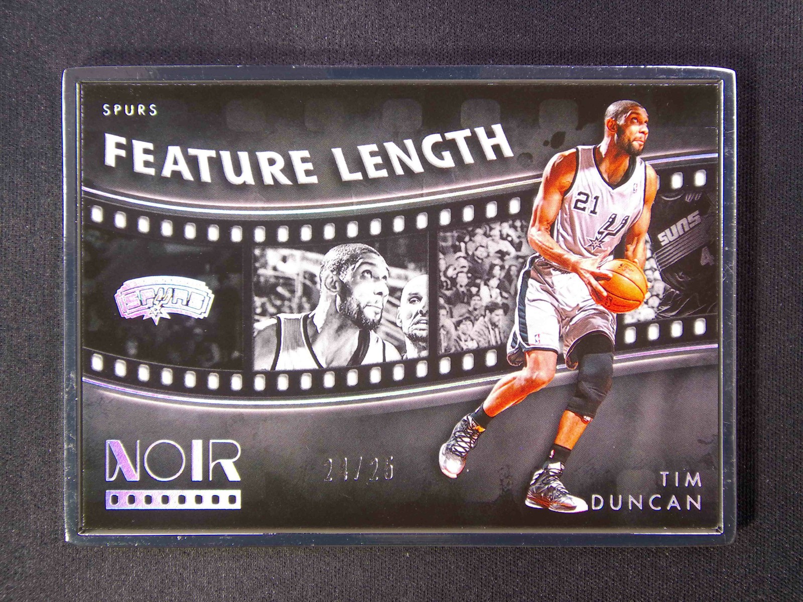2023-24 Panini Noir Tim Duncan #257 Feature Length Metal Frame /25