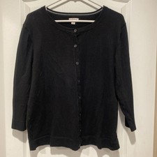 Merona Women's XXL Black L/SL Button Up Cardigan EUC