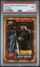 2024 Topps Chrome Sapphire Orange /25 Jung Hoo Lee Ha-Seong Kim RC Rookie PSA 9