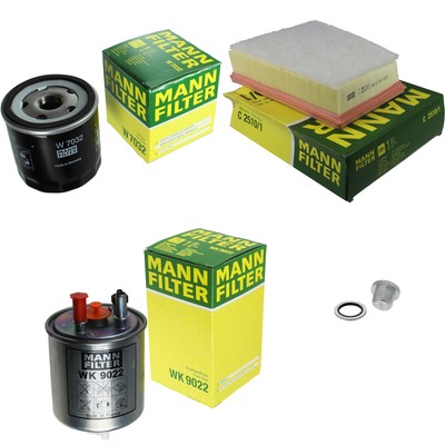 MANN-FILTER Inspektionspaket Filterset für Renault Kangoo Express 1.5 dCi 90