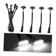 4PCS Car Grille Lights, Bright Amber LED Grill Lights with 4 PCS Black White