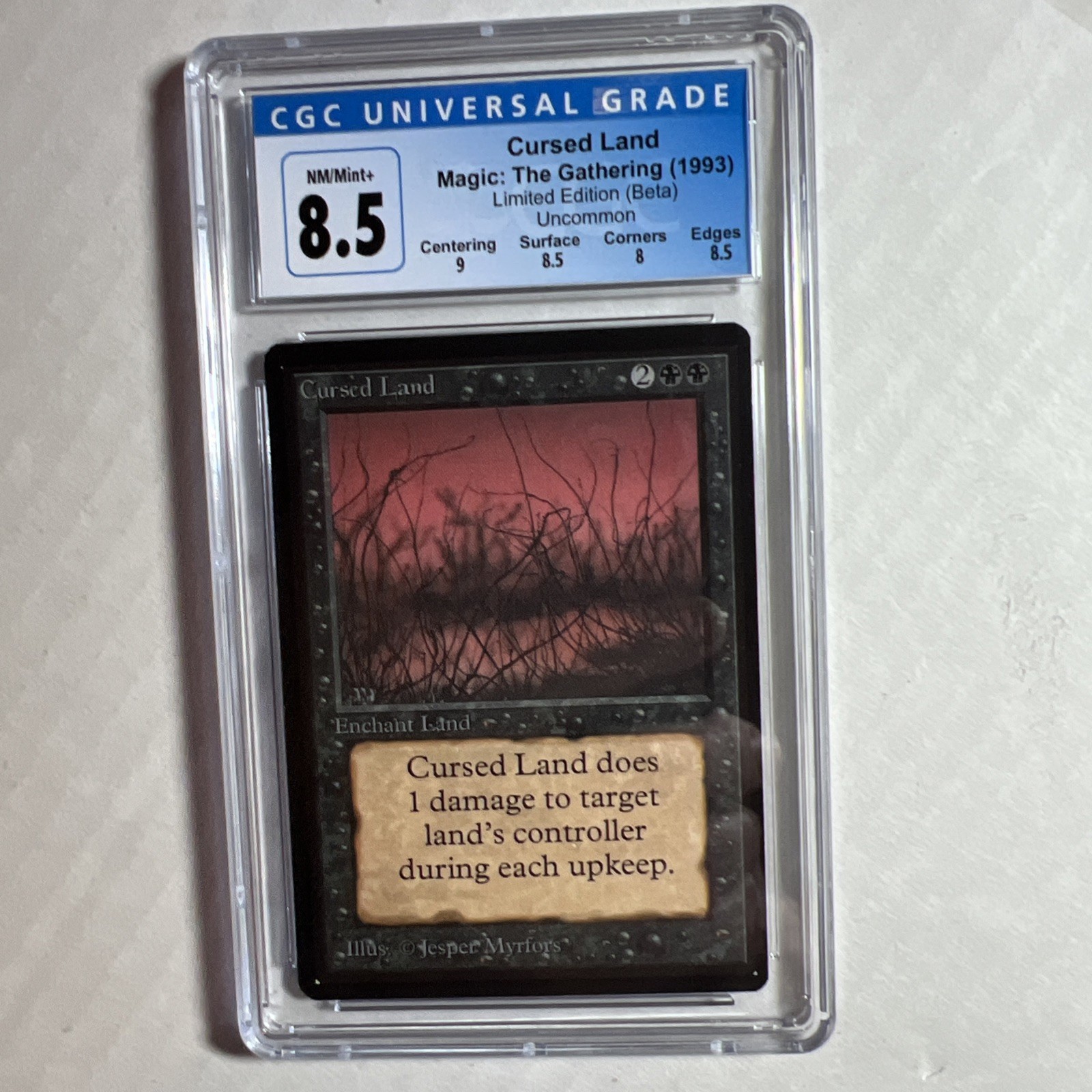 MTG BETA U K Cursed Land CGC 8.5  NM/Mint+  (9 centering)  1993