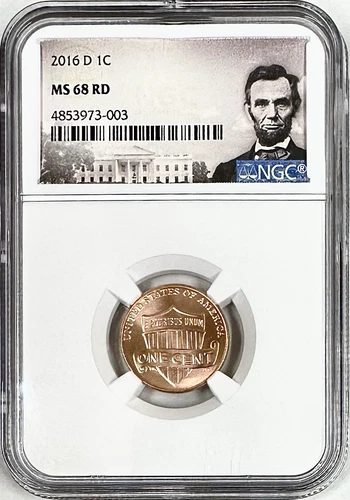 2016 D LINCOLN SHIELD CENT NGC MS68RD LINCOLN PORTRAIT LABEL