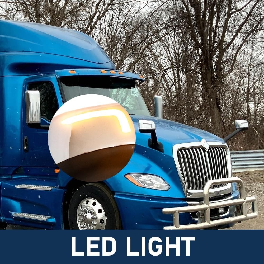 2025 2026 International MV607 LH+RH Pair New LED Light Chrome Hood