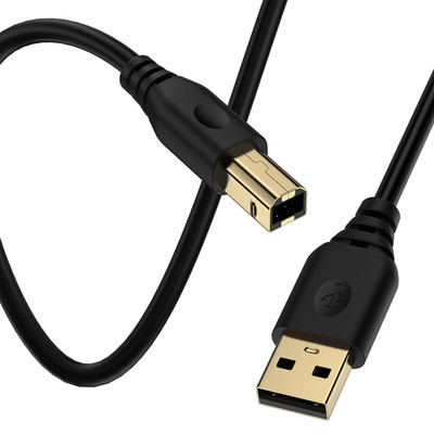 USB A to USB B Printer Cable 6FT High Speed for HP Canon Epson Brother Lexmark