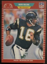 Pro Set Mark Malone #362 San Diego Chargers 1989 NFL Football Trading Card