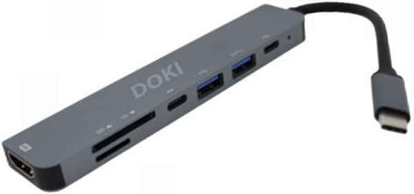Smart HUB USB C - 7 in 1 Adaptador USB C A HDMI 4K, 2 Puertos USB 3.0, SD/Micro