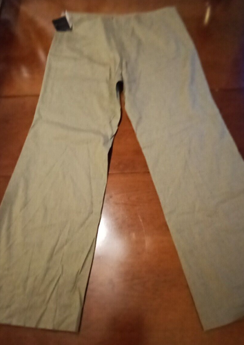 VTG Kenneth Cole Bell Bottoms Slacks Slits OliveGreen Linen/RayonBlend:14 Ret$98 - Picture 7 of 13
