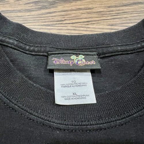 Vintage 90s Y2K DISNEY QUEST Flaming Mickey Ears Black Shirt Sz XL - Picture 3 of 3