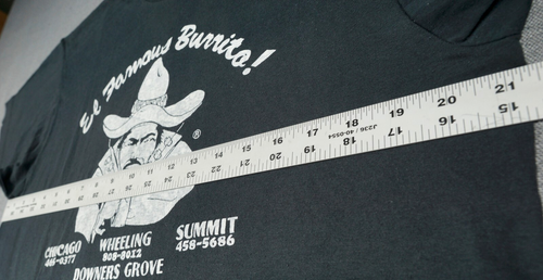Vintage El Famous Burrito T Shirt 80s XL Large Black Single Stitch Restaurant - Picture 7 of 14