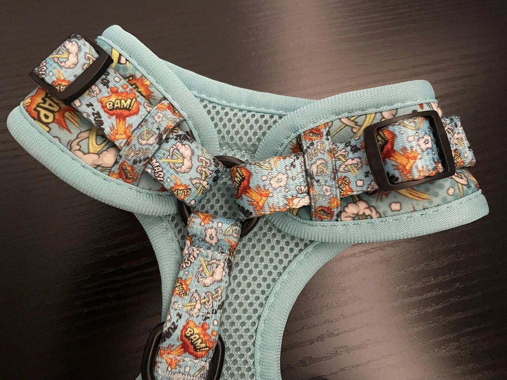 Dog Harness Spoiled Woof Accessory For Walking Comic Book Design Size Small
